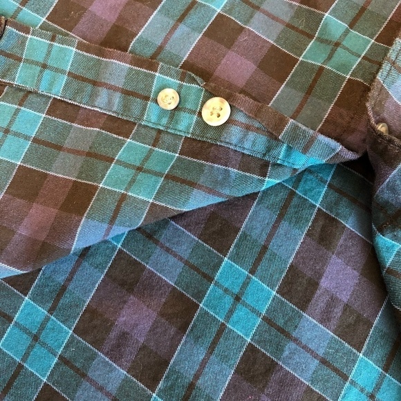 CLUB ROOM Shirt Men's Size XL Green Blue 100% Cotton Button Down Plaid Print - Picture 8 of 9